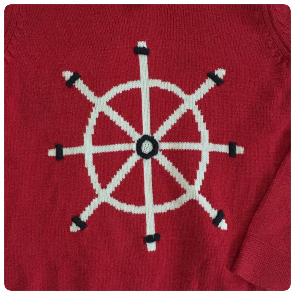 Vintage Liz Claiborne Nautical helm ship sweater, SP - Picture 6 of 8